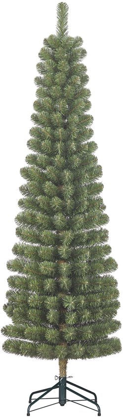 Black Box Trees Charlton Arbre élancé - Sapin de Noël en forme de colonne avec structure articulée - Décoration de Noël avec des aiguilles en PVC d'aspect naturel - Sapin artificiel modèle élancé - H 215 x Ø 56 cm - Vert