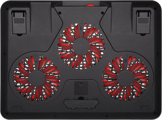 Fuegobird Laptop Cooler - Support et refroidisseur pour ordinateur portable - 3 ventilateurs - Réglable - RGB - Max 17 pouces - Noir