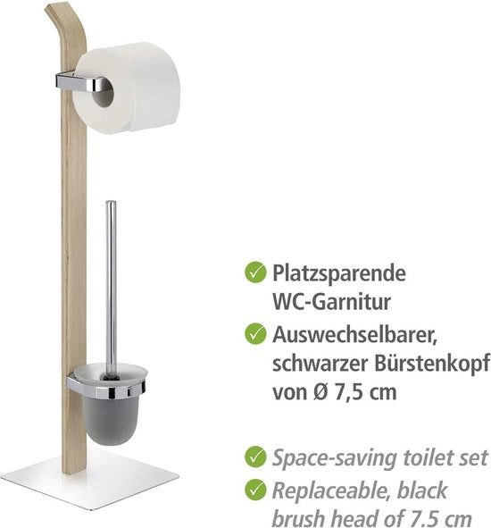 Ensemble de WC sur pied Samona Nature, porte-brosse de WC