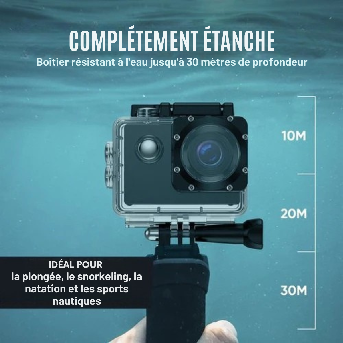 Caméra d'Action 4K 16MP – Strex - 60FPS / Étanche 30M / WiFi – Avec Accessoires – Caméra Sport & Sous-Marine