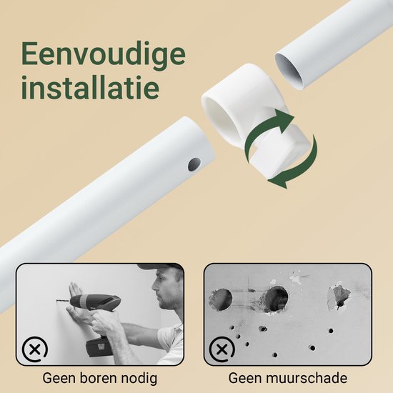 SoBuy Penderie télescopique, penderie robuste, penderie ouverte réglable avec étagères et barres, blanc KLS17-WN