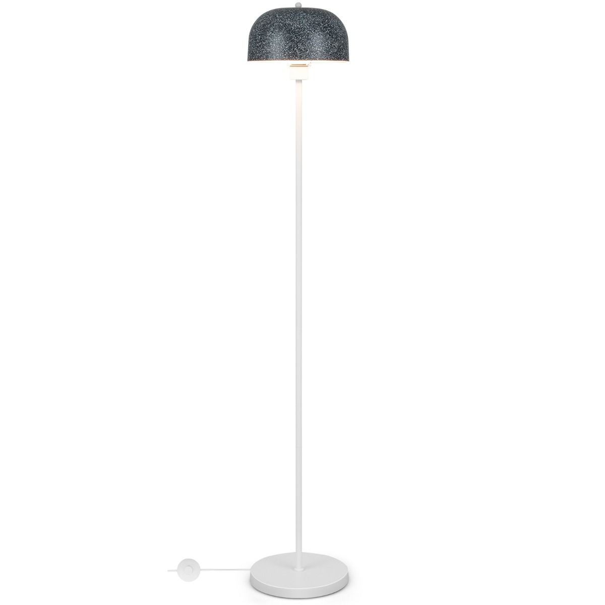 Coast Floor Lamp 146 cm Grey-White avec abat-jour et interrupteur à pied - Lampadaire moderne avec base lestée et ampoule E27