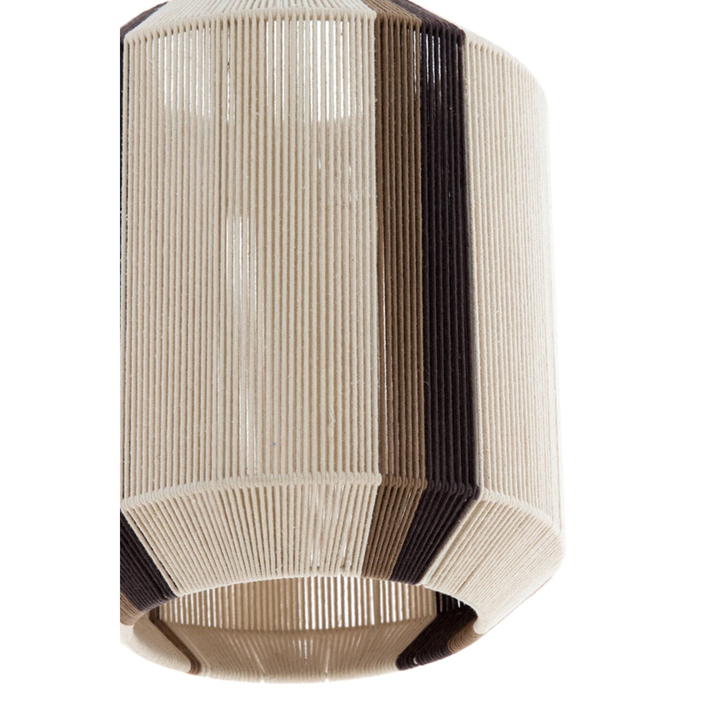 Suspension Light & Living Kozana – Ø 36 x 43 cm – Lampe en tissu élégante, couleur crème/marron foncé – Luminaire rond créant une ambiance chaleureuse pour le salon – Source lumineuse non fournie – E27