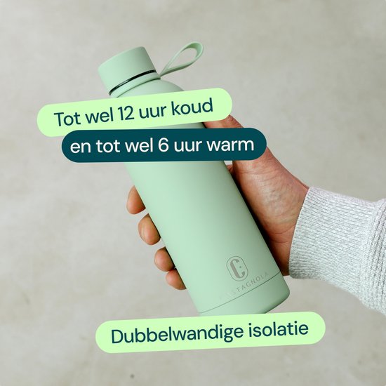Bouteille d'eau Castagnola - Bouteille à boire en acier inoxydable 500 ML - Thermos en acier - Bouteilles à boire pour adultes - Double paroi - Vert