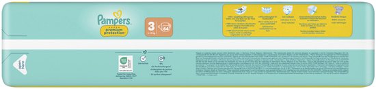 Couches Pampers Premium Protection taille 3 - 3 x 64 pièces - de 6 kg à 10 kg