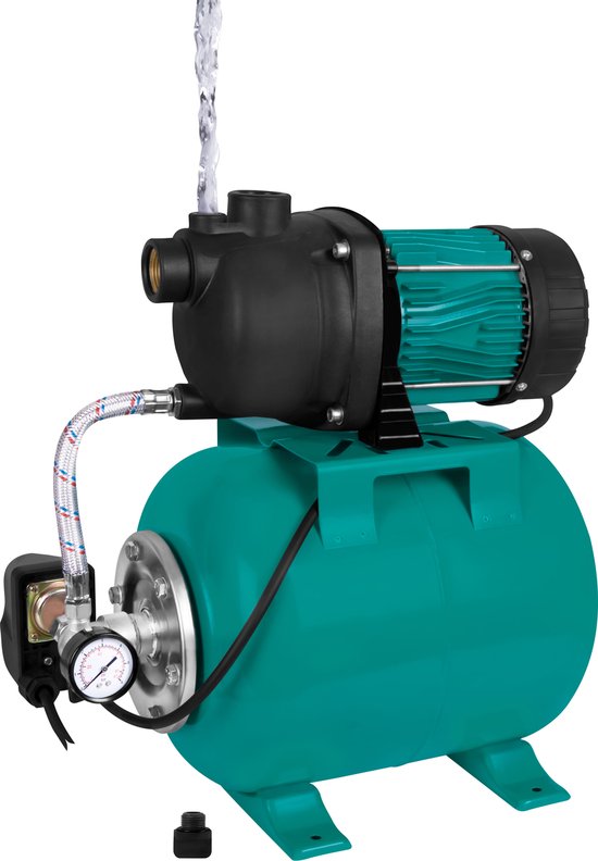 VONROC Pompe hydrophore / Kit hydrophore avec pressostat - 800W - 3300l/h - Réservoir 19L - Corps de pompe en plastique