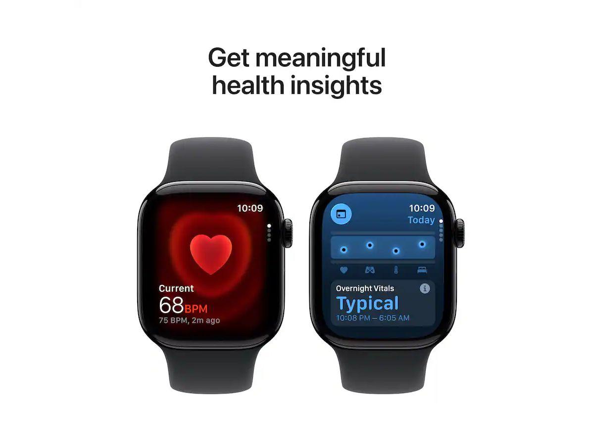 Apple Watch Series 11 GPS - 42 mm - Aluminium noir de jais - S/M
