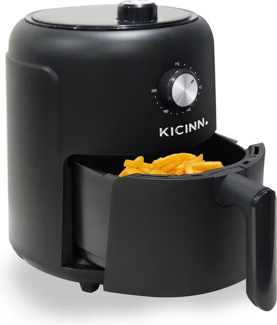 Kicinn Airfryer - Airfryer XL - Friteuse à air chaud - 3 litres - 1000 Watt - Noir