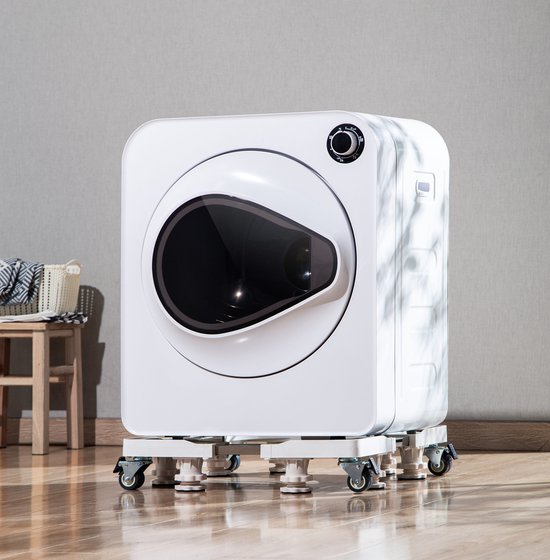 Elévateur pour lave-linge avec roues et niveau à bulle - 8 pieds réglables capacité de charge de 400 kg - longueur et largeur réglables de 53,5 à 68 cm - convient également pour le sèche-linge, le lave-vaisselle, le réfrigérateur, le congélateur et les ar