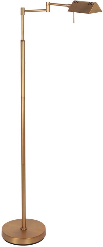 Lampadaire GlowGo 4603BR - Lampadaire classique couleur bronze de Mexlite avec batterie intégrée, bras réglable et variateur d'intensité, hauteur 125 cm