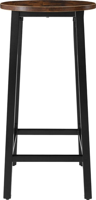 tectake - Lot de 2 tabourets de bar "Corby" - industriel - brun foncé - 404332