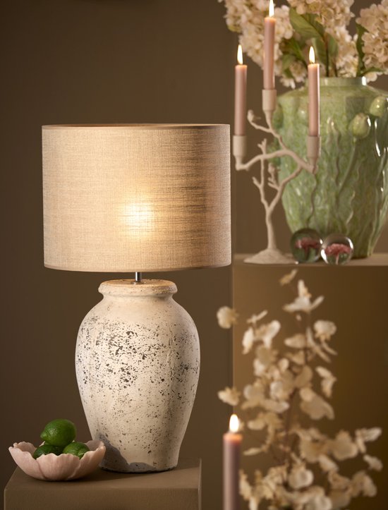 Light & Living VULSINI Pied de lampe Ø28x50 cm gris antique