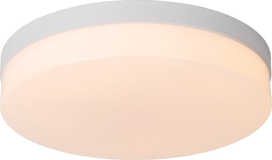 Lucide BISKIT - Plafonnier (lampe de plafond) pour salle de bains - Ø 34,5 cm - LED - 1x24 W 2700 K - IP44 - Détecteur de mouvement - Blanc