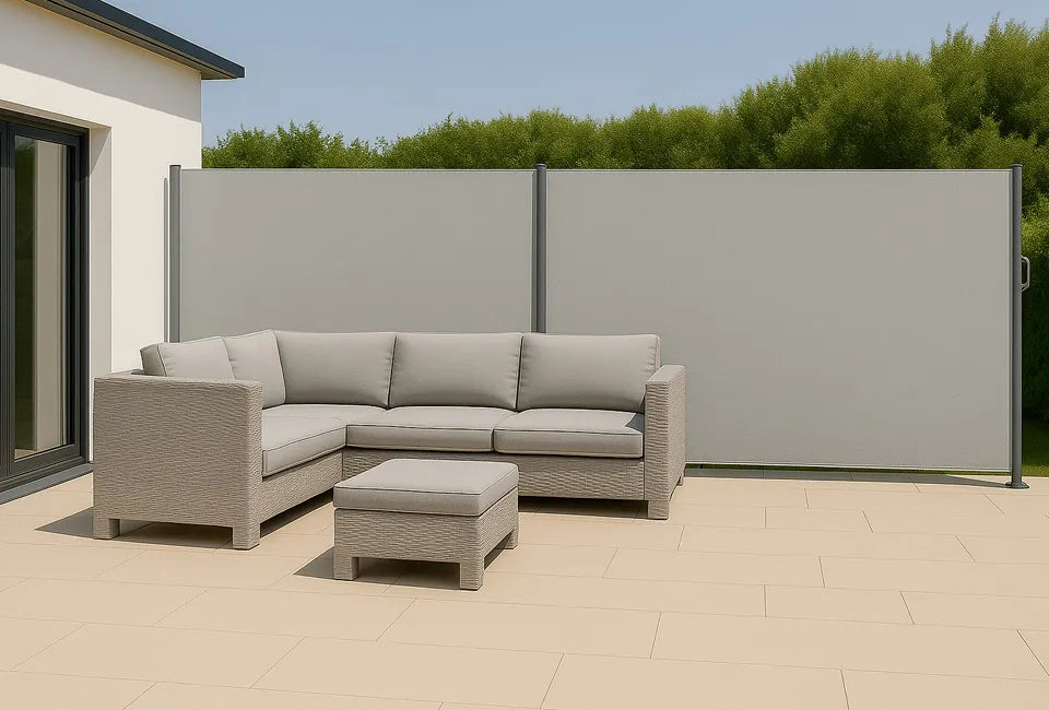 Brise-vent double en aluminium Hortensus 6 m x 1,8 m - Gris