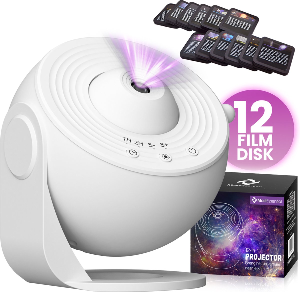 MostEssential Premium 12 en 1 lampe pour projecteur - 3000 lm - USB - White Edition