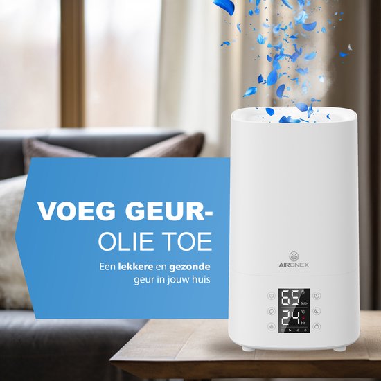 Aironex Humidificateur 3,8 litres - Topfill - Aroma - Humidificateurs - Humidificateur - Convient pour le salon, le bureau, la chambre de bébé, la chambre à coucher