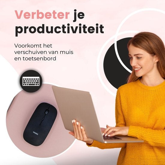 WURK Professional Desk Pad Leatherette - Organisateur de bureau - Inclut un clip pour câble - Rose - 120x60