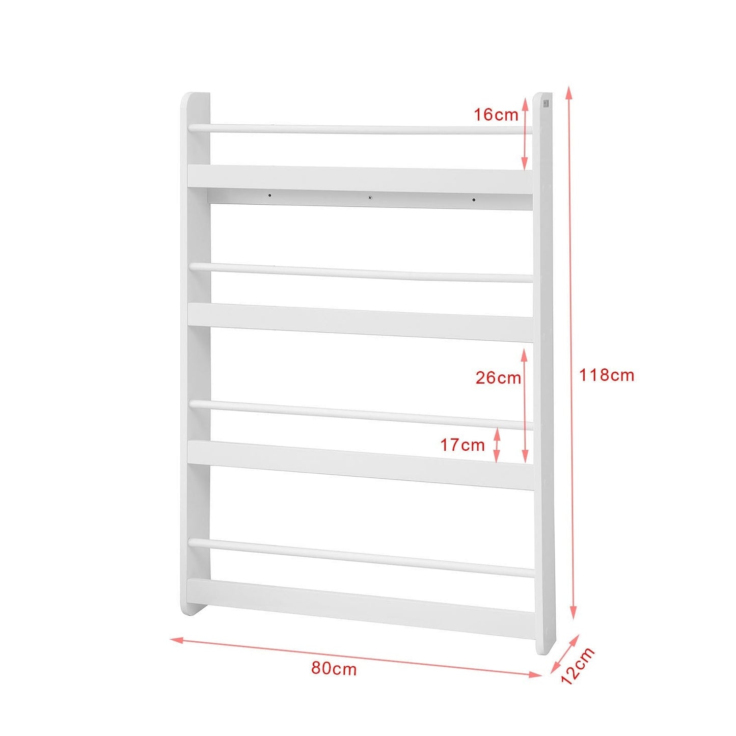 SoBuy Armoire murale pour enfants - 129x32x12 cm - Blanc