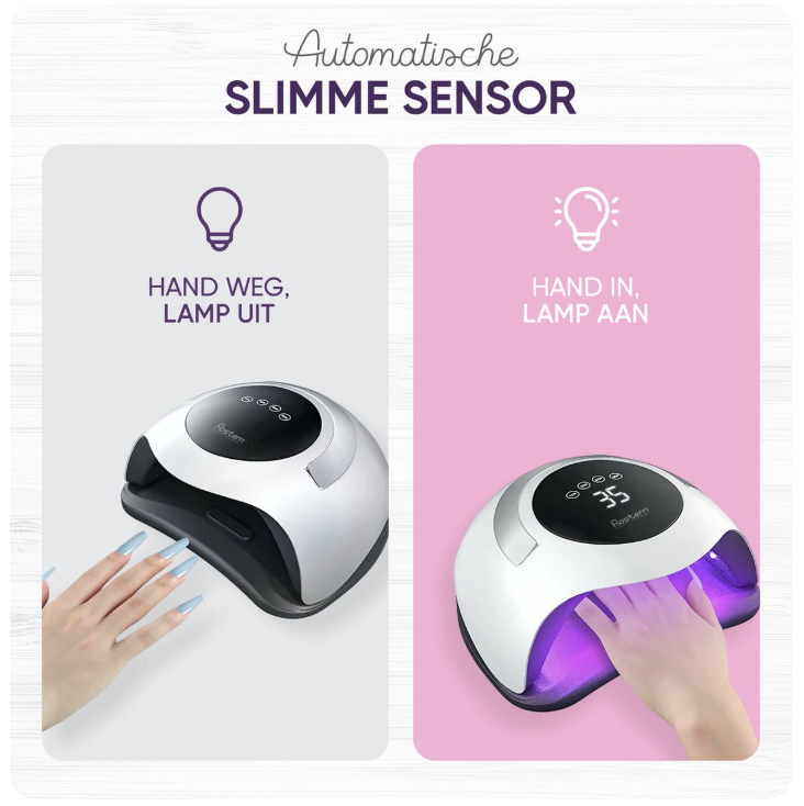 Rostem 120 Watt UV LED Nail Dryer - Nail Lamp - Perfectly Cured Nail Gel Paint - LED Lamp - Long Cord - White