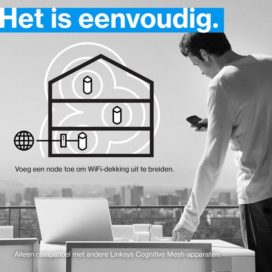 Linksys MX6202 Velop Pro - Mesh WiFi - Amplificateur WiFi - WiFi 6E - 5400 Mbps - 2-Pack - Blanc