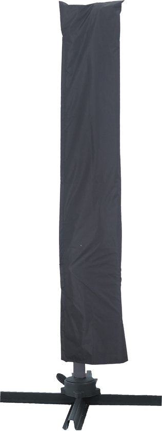 Parasol suspendu AXI Solea Ø 300 cm anthracite/gris, housse incluse – Armature thermolaquée avec pied en croix – Rotation à 360° – Toile anti-UV
