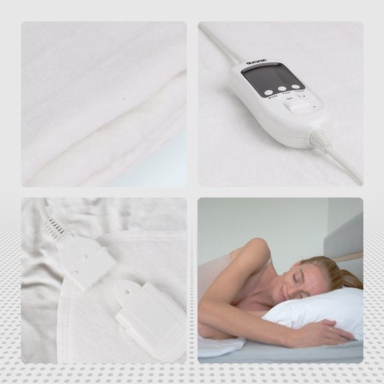 Couverture chauffante Auronic - 1 personne - Lavable - 70x150cm - Blanc