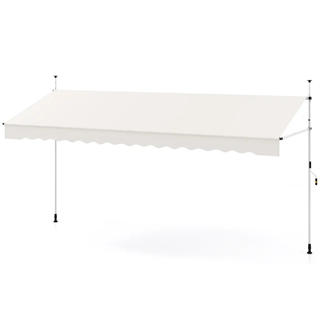 Coast Klemmarkise 400 × 120 cm - Blanc - Store de balcon sans perçage, avec manivelle et hauteur réglable
