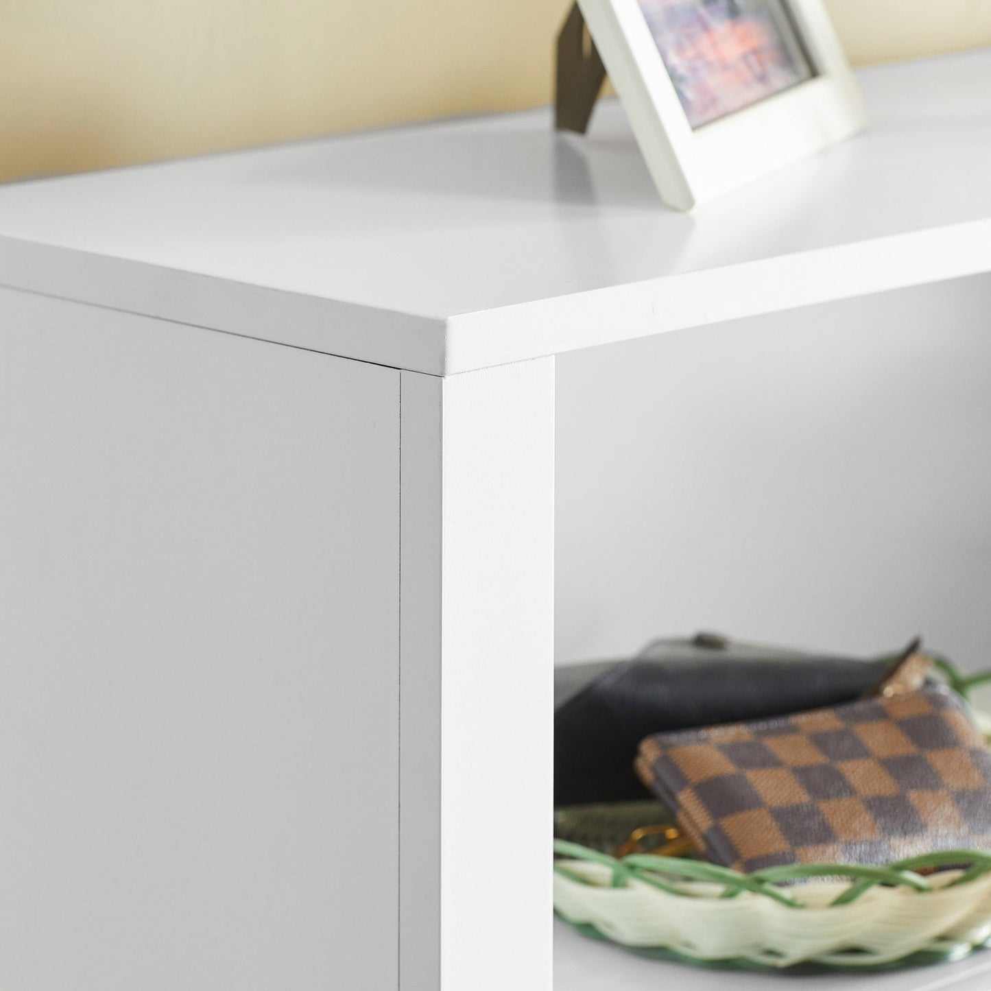 SoBuy Meuble à chaussures avec 2 abattants - Max. 50 kg - MDF - 80 x 24 x 110 cm - Blanc