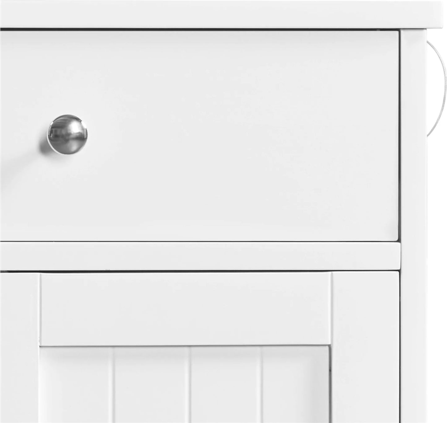 Yaheetech Meuble de salle de bain avec 4 tiroirs et 1 porte - équipé d'une étagère réglable, d'un système anti-basculement et d'un revêtement hydrofuge - pour la salle de bain et le salon - Mdf blanc - 81 x 30 x 81,5 cm