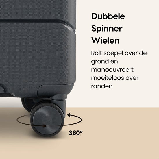 SKYCASES Urban Adventurer - Valise à main - Serrure à numéro - 44L - Roues pivotantes - Valise de voyage avec serrure à bagage - Trolley léger - Anthracite