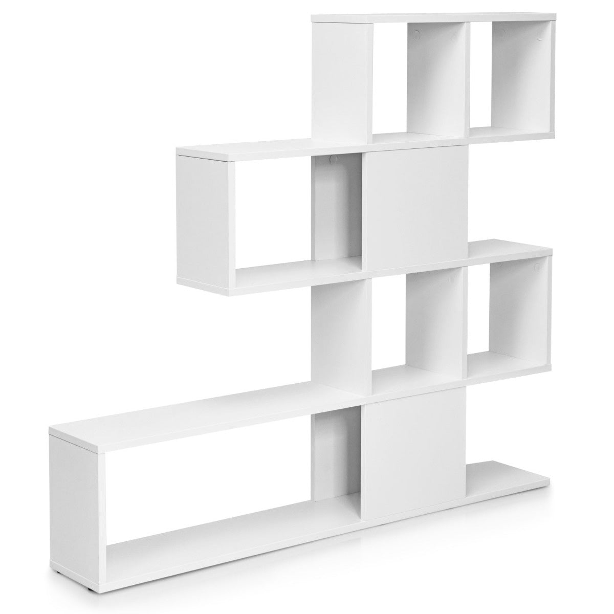Coast Séparateur moderne à 5 étages en bois style guide pour livres 120 x 19,5 x 109 cm blanc