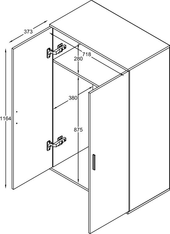 Armoire enfant - penderie et étagère - hauteur 120 cm