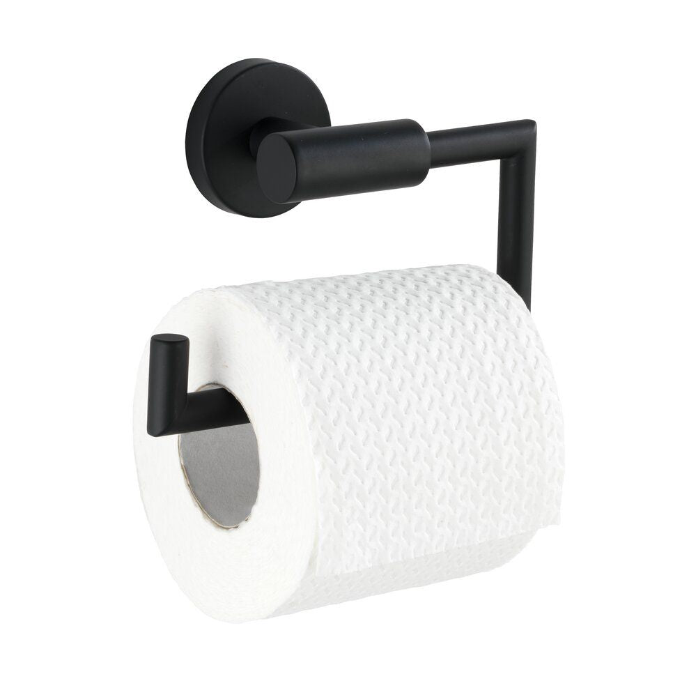 Porte-rouleau de papier toilette WENKO Bosio Black, noir mat - acier inoxydable - fixation murale