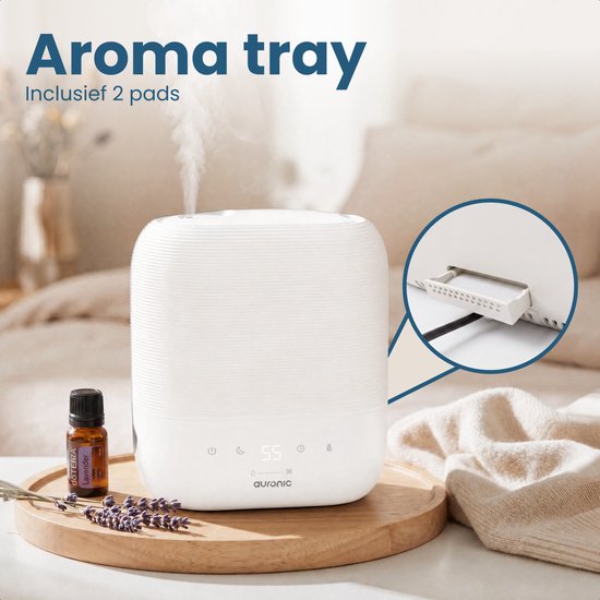 Humidificateur Auronic - 5 L - Convient pour la chambre à coucher, la chambre de bébé, le bureau, le salon et bien plus encore - Humidificateur - Sans BPA - Blanc