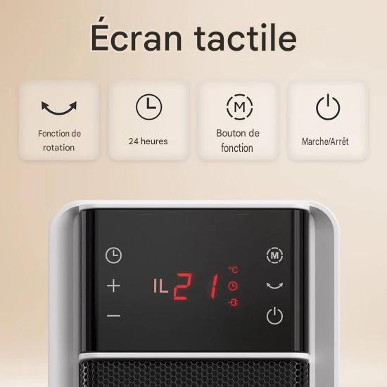 Fourneau électrique Auronic - Fourneau en céramique - Fourneau à tour - 2000W - Blanc