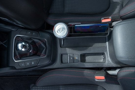 Dunlop Car Seat Organiser - avec porte-gobelet - Tapis antidérapant - Noir