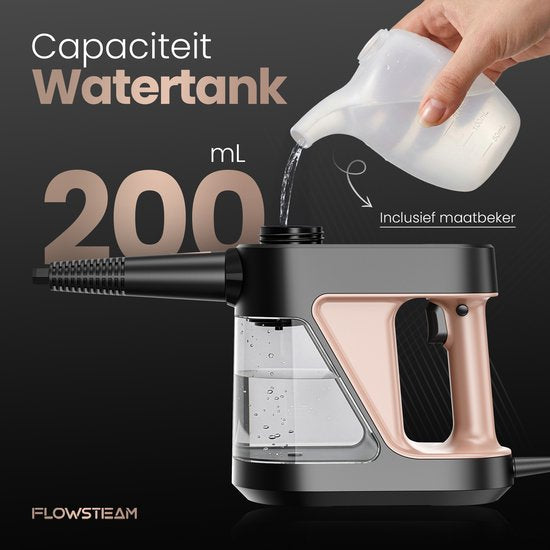 FLOWSTEAM® 7-in-1 Nettoyeur vapeur à main - Nettoyeur vapeur - Nettoyeur de tapis - Nettoyeur de taches - Nettoyeur vapeur à main - Vapeur 110°.
