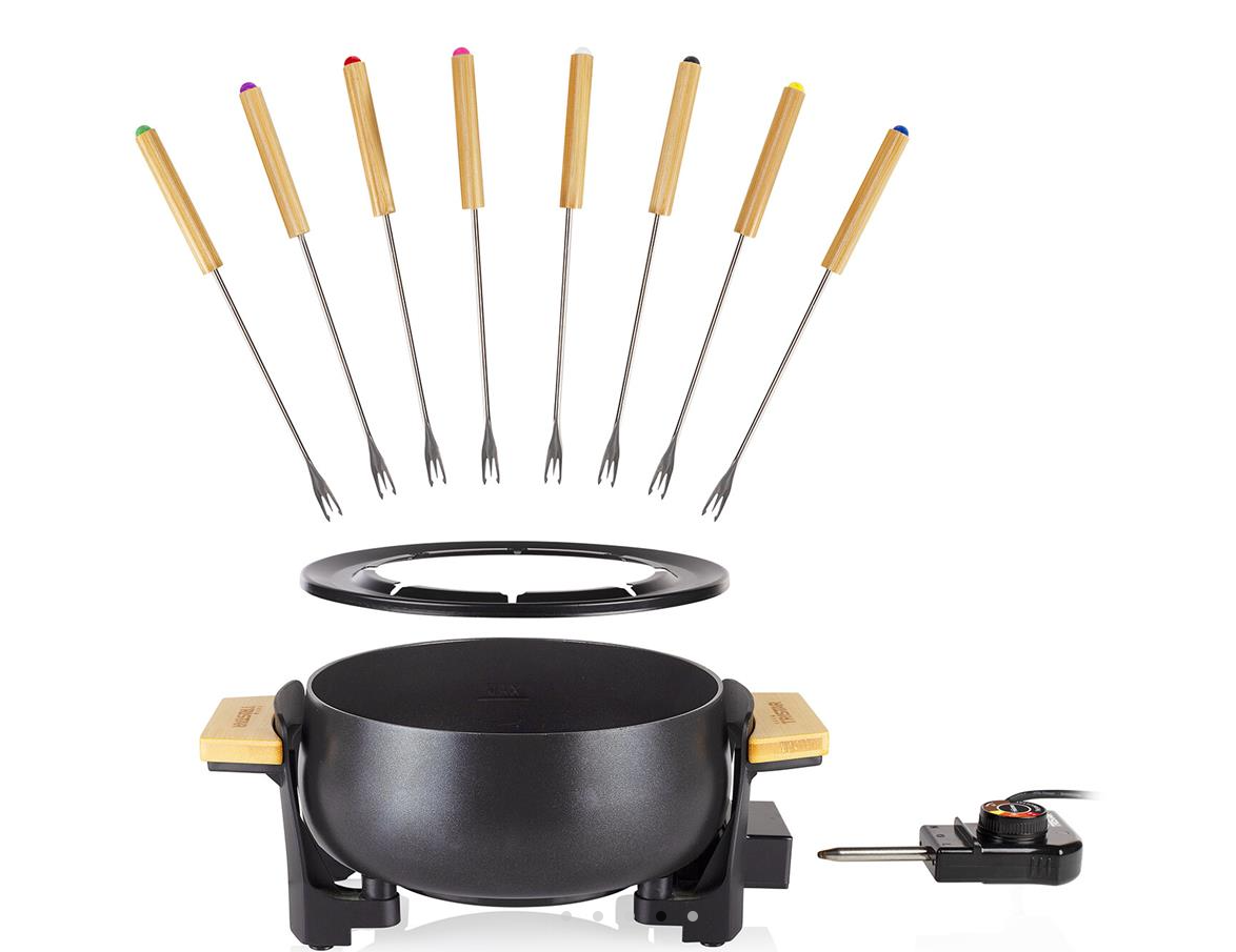 Ensemble à fondue Princess Bambou Noir - 1,5 litre - 8 personnes - 1 000 W