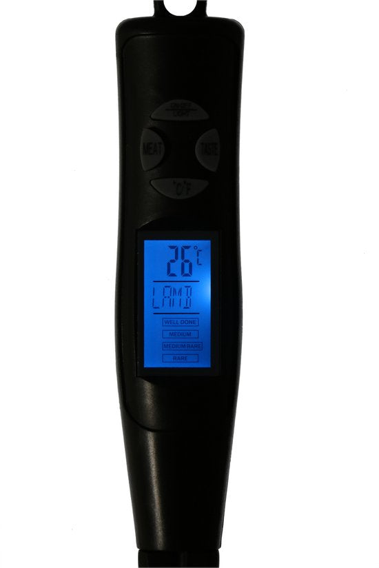 Alpina Thermomètre à viande - Numérique - Préprogrammé - 2 sondes - Acier inoxydable/noir