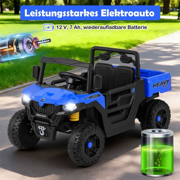 Coast Electric Child Car 12V - Voiture à bascule avec télécommande 106 x 60 x 59 cm - Bleu foncé