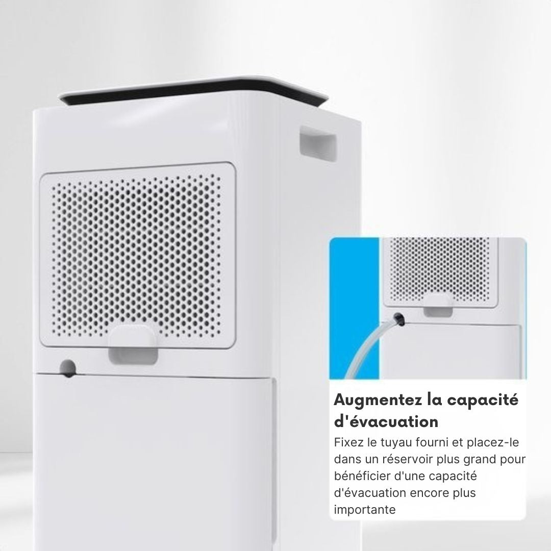 Déshumidificateur 12L Auronic - Avec fonction séchage du linge, Purificateur d'air, 185W, Silencieux (36 dB), Convient pour 48 m³ - Blanc