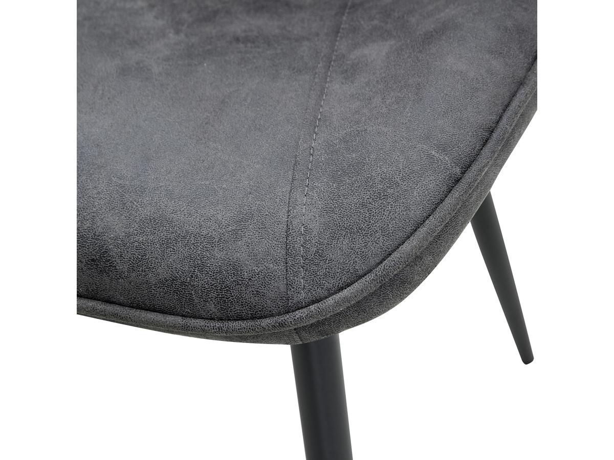 Chaise de salle à manger Multifurn Sten - Micro-cuir - Anthracite - Lot de deux