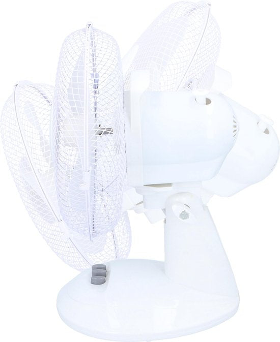 Lifetime Air Ventilateur de table - Ø23cm - 2 Vitesses - Fonction inclinable - Fonction pivotante - Blanc