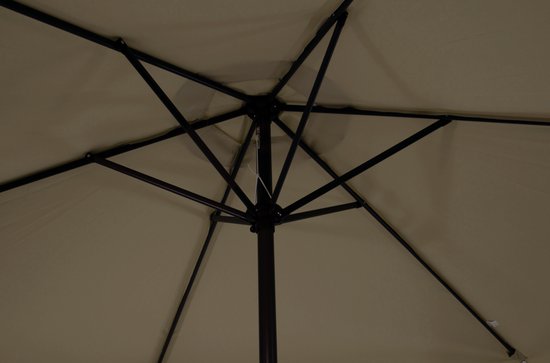 Parasol CUHOC à volants - Parasol taupe - Parasol à mât - Parasol de 3 m - Parasol à moulins - Parasol à 6 pans - Parasol facile à replier