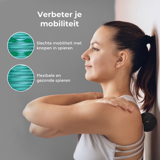 Massagerr® Mini Box - Boule de Massage, Boule de Massage Duo & Mini Foam Roller - Rouleau de Massage - Fascia - Fitness - Trigger Point Massage Set - Inclus Stress Ball - Noir