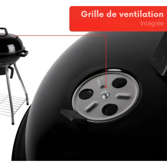Barbecue au Charbon –BBQ Collection - Ø 45 cm – Avec Couvercle et Bac à Cendres