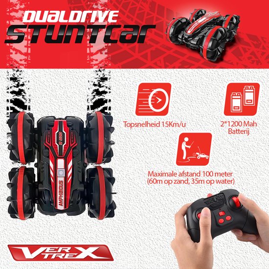 VERTREX RC Controllable Car - Voiture télécommandée - Racing Car Radiographic - Offroad télécommandable - Waterproof - Extra Battery