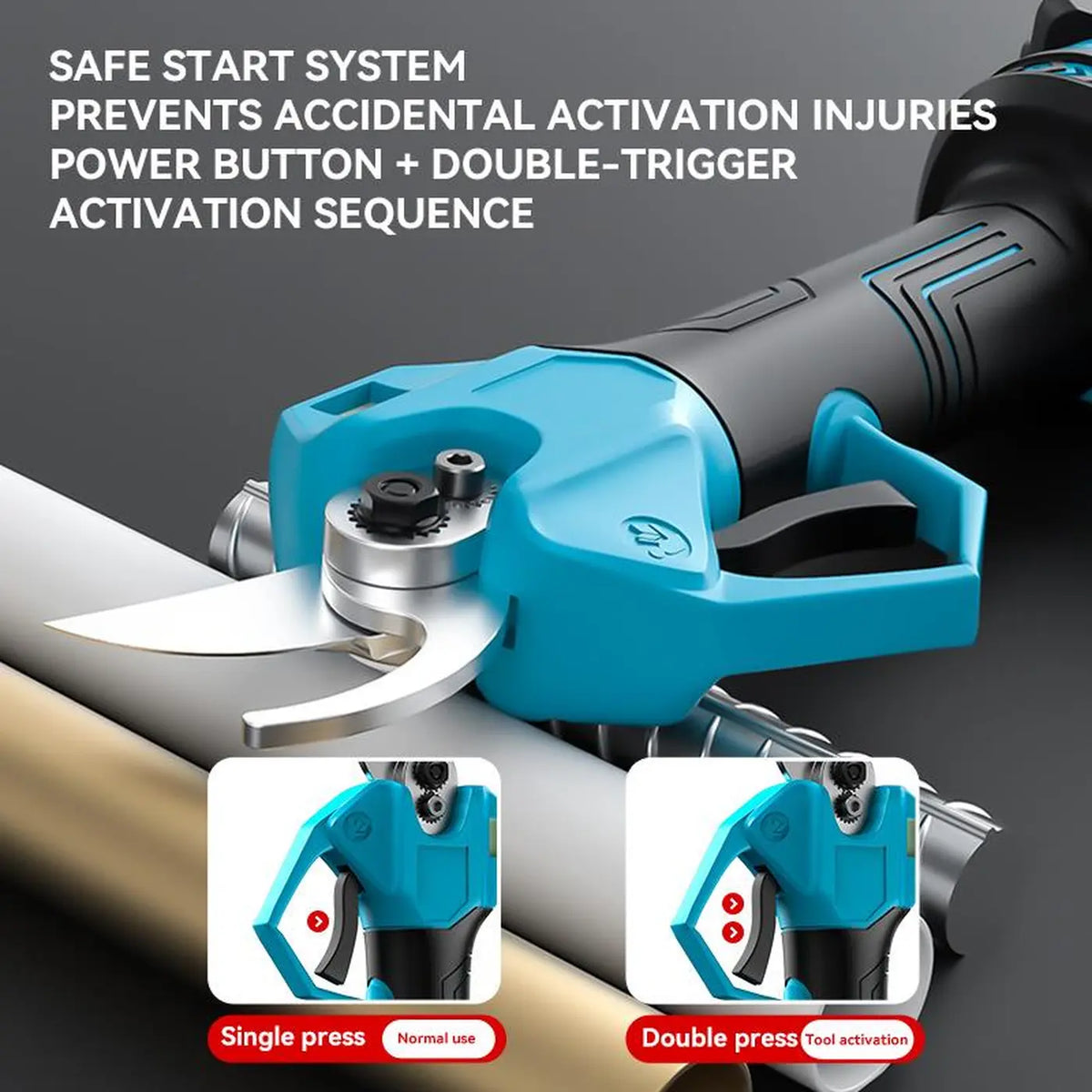 Sécateur électrique sans fil Flora Guard 35 mm - 2 batteries de 3 000 mAh - Sécateur puissant pour les branches épaisses et les arbres