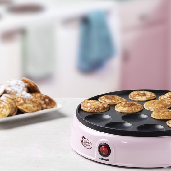 Bestron Poffertjes pan - APFM700SDP - 800W - Poffertjes maker - Electrique - Rose - 5 ans de garantie