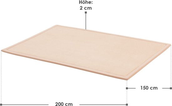 Tapis de jeu velouté / Tapis d'enfant Maila - 200 x 150 cm - Beige